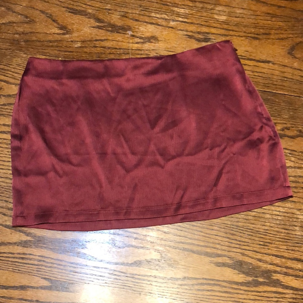 Women's Burgundy Mini Skirt - Classic Solid Color